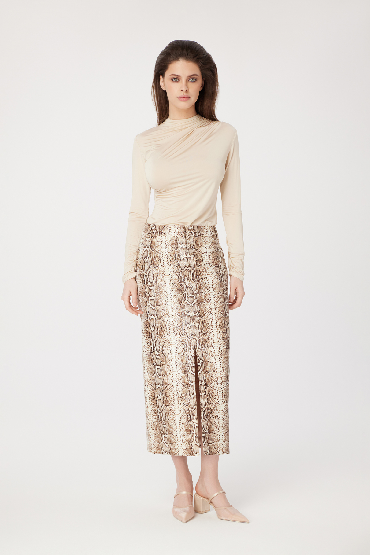 Юбка Amber , бежевый, арт. FR24SS1SK02PRW200BG купить в интернет-магазине Юбка Amber , бежевый, арт. FR24SS1SK02PRW200BG купить в интернет-магазине