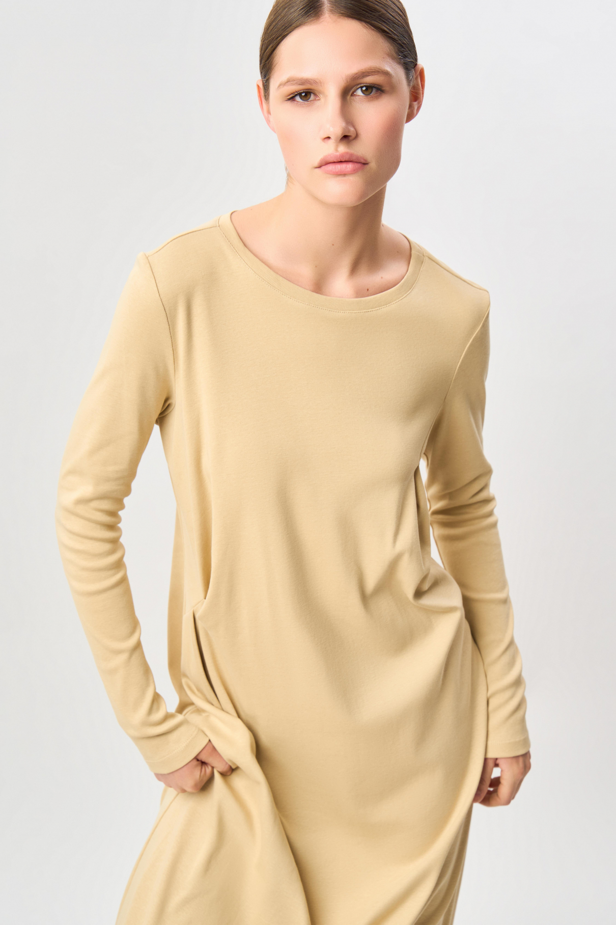 Платье трикотажное Azza , молочно-бежевый, арт. FR24SS4DR420K500MBG купить в интернет-магазине Платье трикотажное Azza , молочно-бежевый, арт. FR24SS4DR420K500MBG купить в интернет-магазине