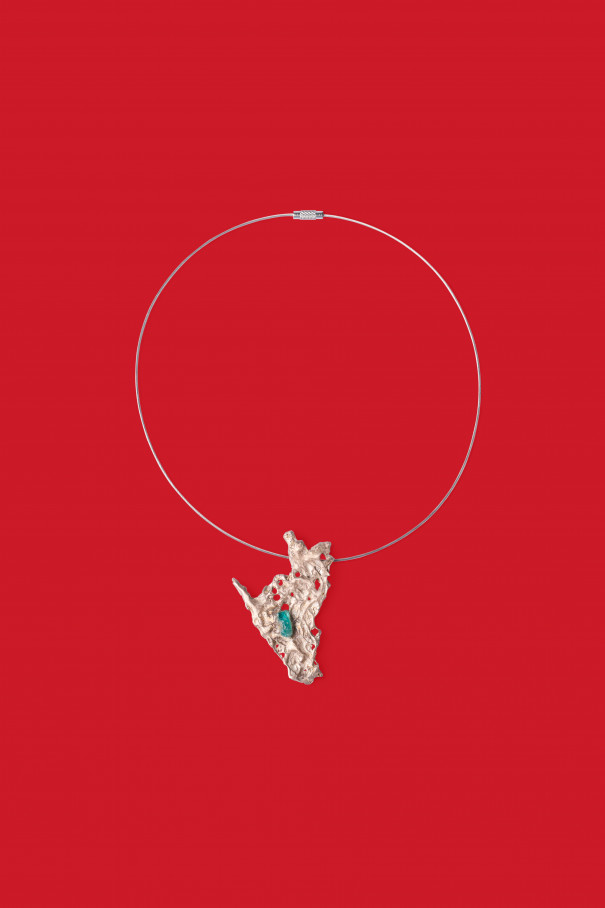 Ожерелье  Palm Tree Necklace Aquamarin , серебряный, арт. 1033 купить в интернет-магазине