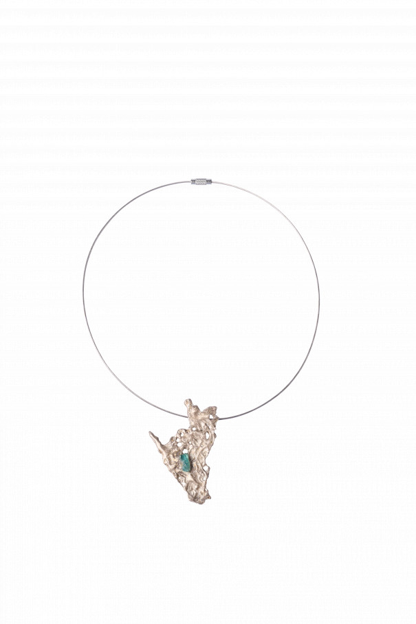 Ожерелье  Palm Tree Necklace Aquamarin , серебряный, арт. 1033 купить в интернет-магазине