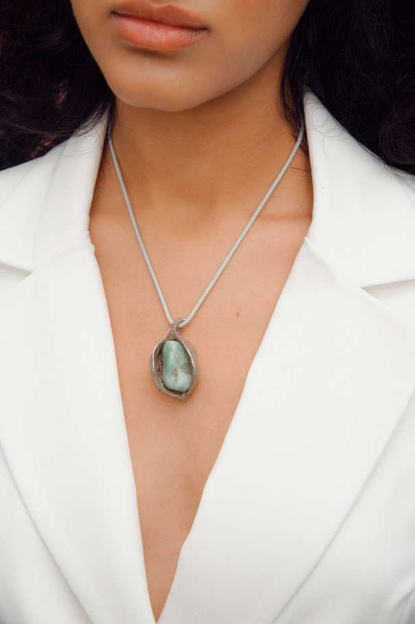 Ожерелье Arbol Botella Acuamarine , серебряный, арт. 1200 купить в интернет-магазине